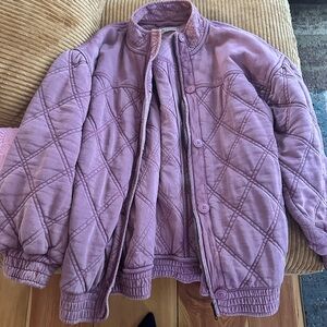 Free People Purple Quilted Jacket